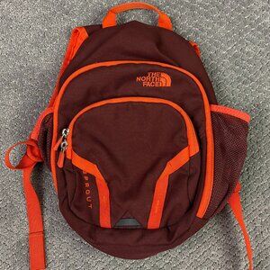 The North Face Backpack Kids Youth Maroon Orange Sprout Mini